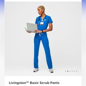 Figs Livingston Basic Scrub Pant- royal blue